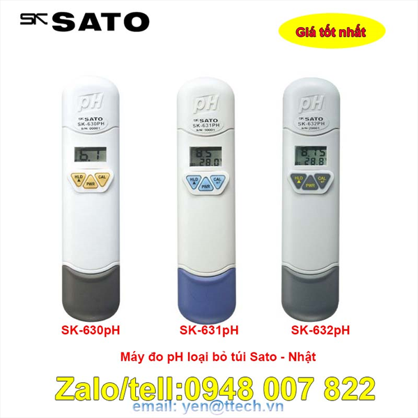 Máy đo pH loại bỏ túi Sato SK-630PH, SK-631PH, SK-632PH